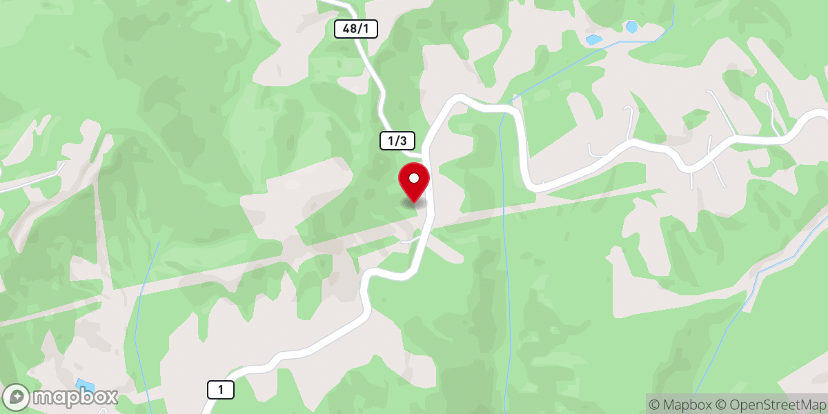 Map showing location of Memorial Free Will Baptist Church
