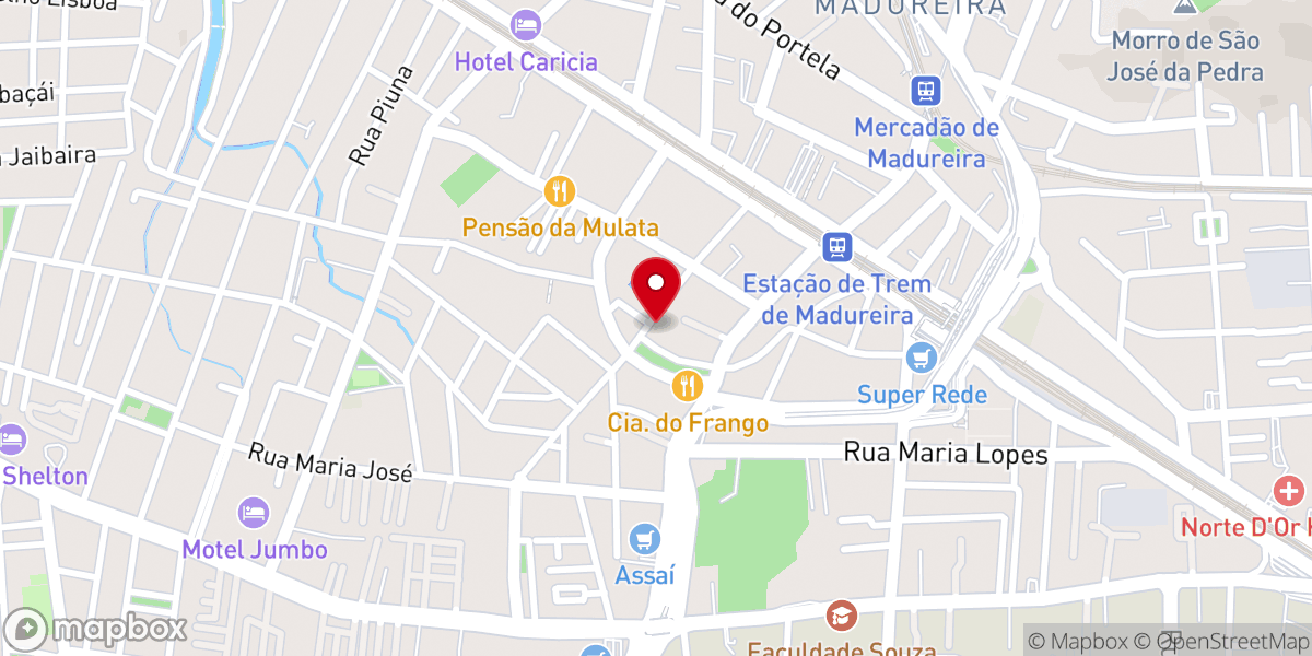 Map showing location of Primeira Igreja Batista de Madureira