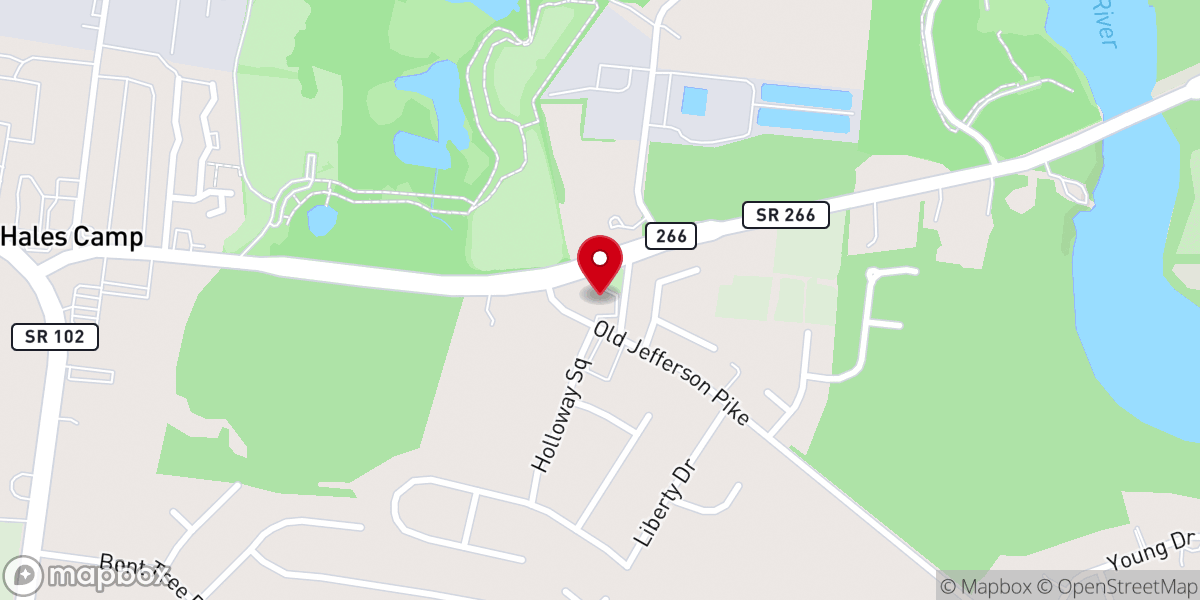 Map showing location of Smyrna Holiness Church