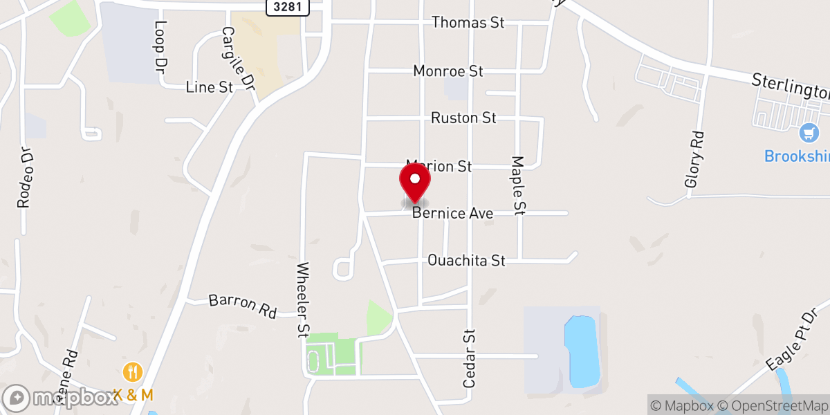 Map showing location of Beulah Baptist Church
