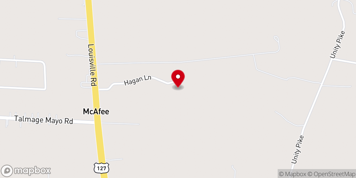 Map showing location of New Hope Baptist Church