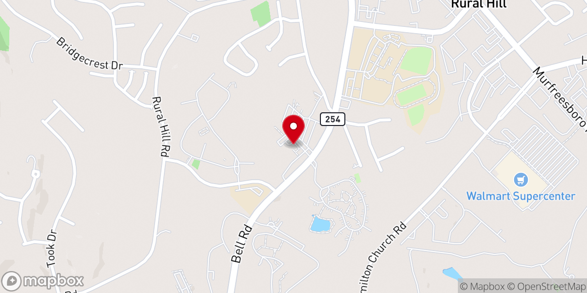 Map showing location of Hickory Hollow Baptist Church