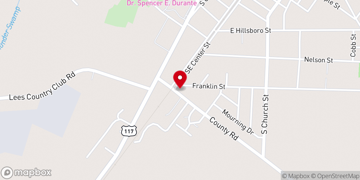 Map showing location of Church of Deliverance