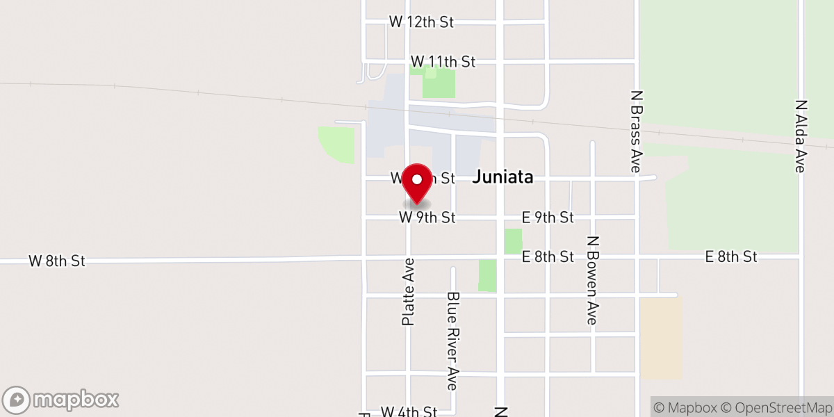 Map showing location of Juniata Community Church