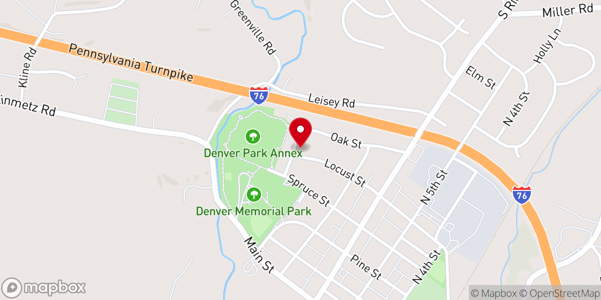Map showing location of Cocalico Community Chapel