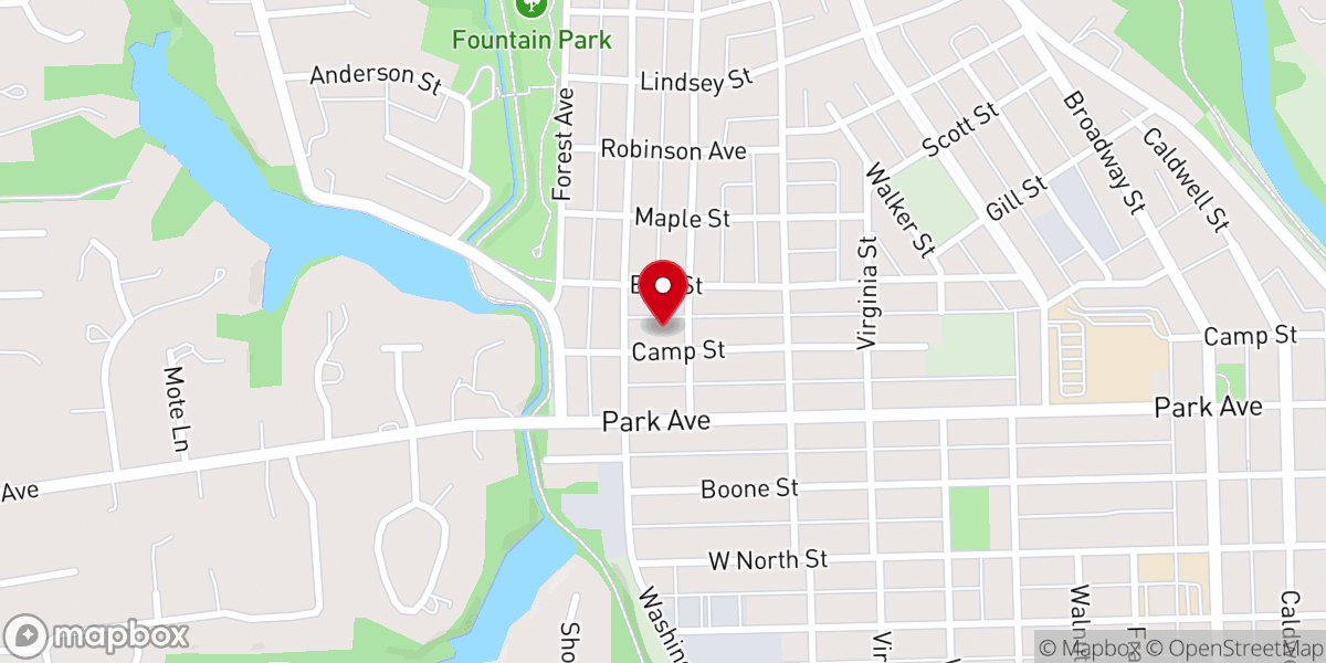 Map showing location of Madison Avenue Church of God