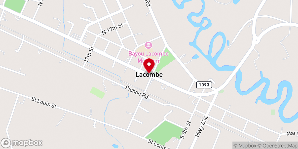 Map showing location of Lacombe