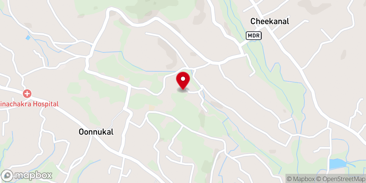 Map showing location of St. Elias Syrian Orthodox Simhasana Pally