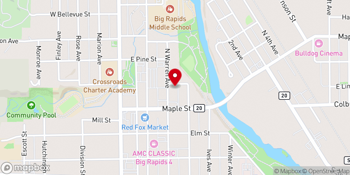 Map showing location of Real Life Campus Ministry