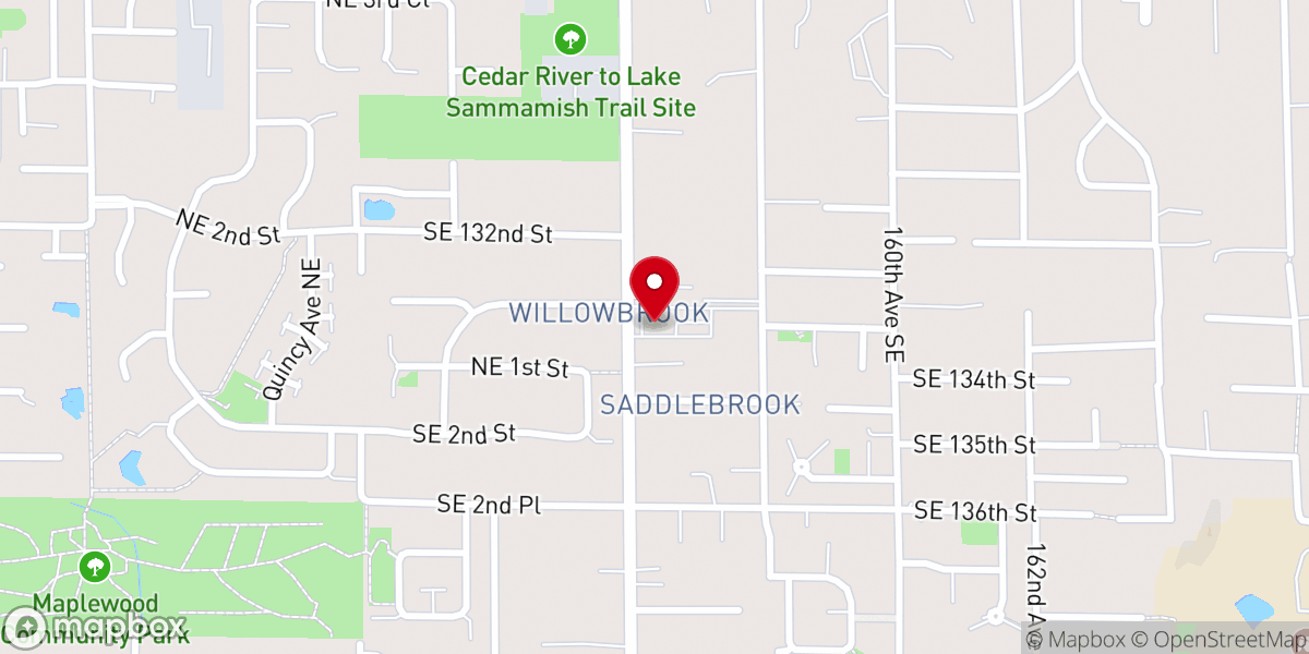 Map showing location of East Renton Community Church