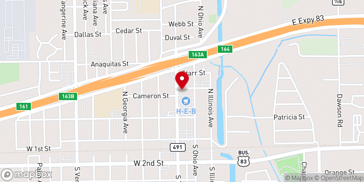 Map showing location of First Mexican Baptist Church