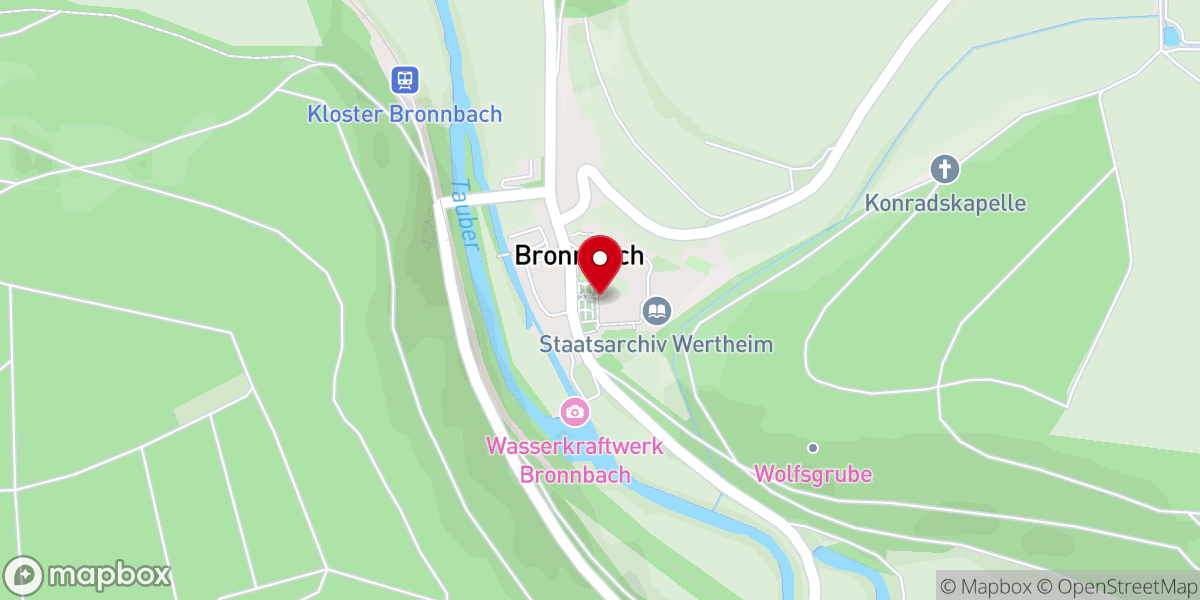 Map showing location of Kloster Bronnbach