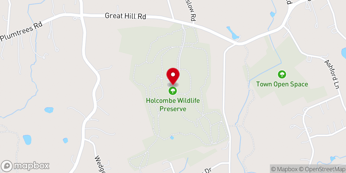 Map showing location of Holcombe Hill Wildlife Preserve