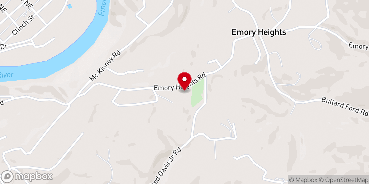 Map showing location of Emory Heights Missionary Baptist Church