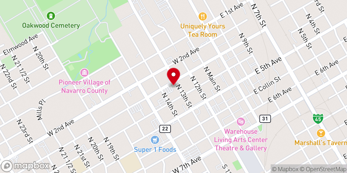 Map showing location of Westminster Presbyterian Church