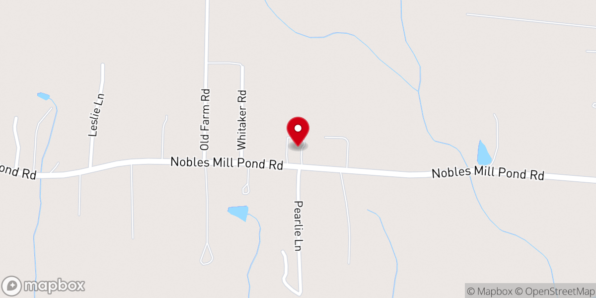 Map showing location of Harts Chapel Baptist Church