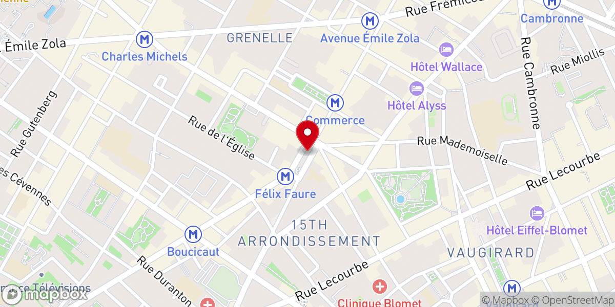 Map showing location of Église Saint-Jean-Baptiste de Grenelle