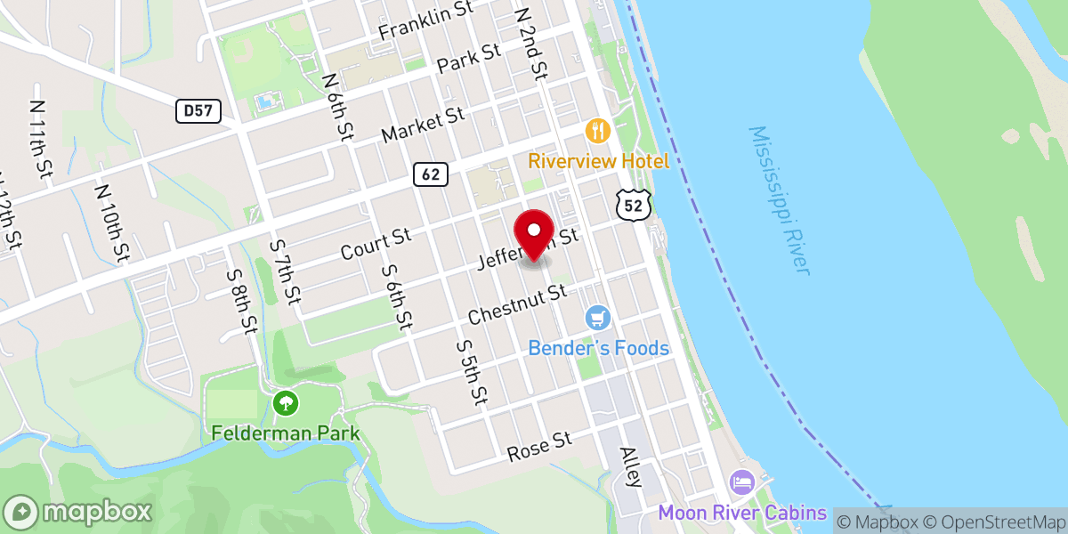 Map showing location of Saint John Lutheran Church