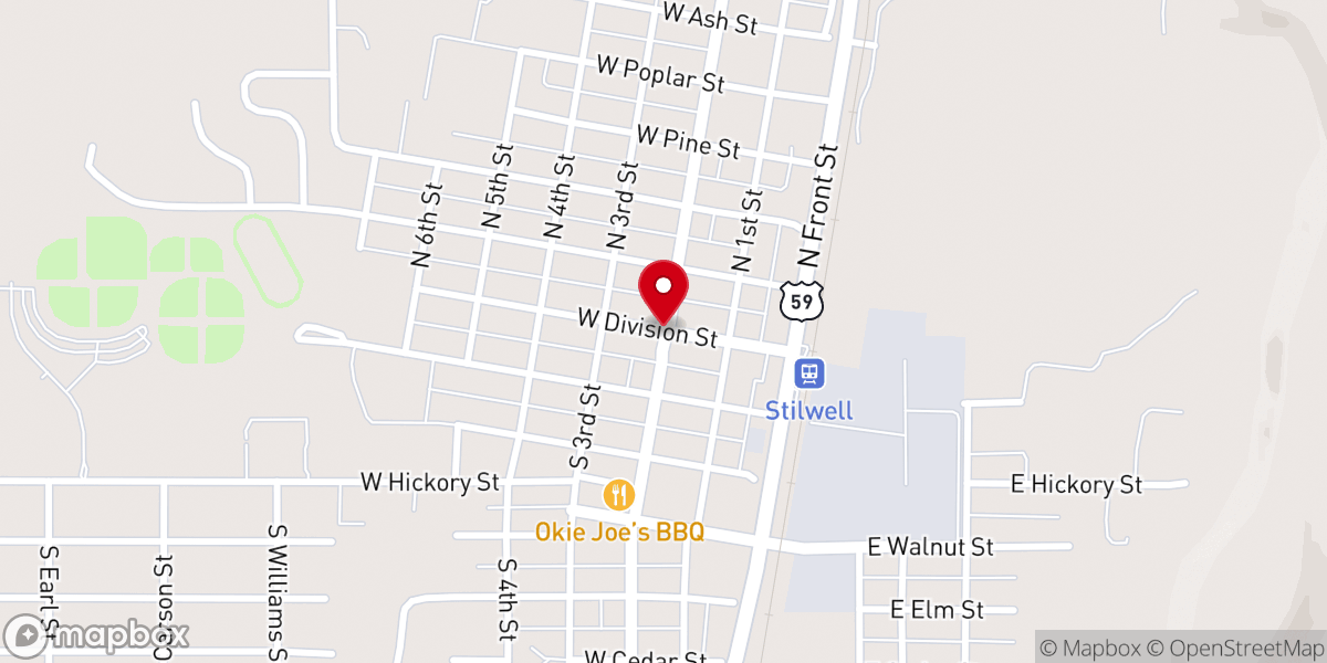Map showing location of Stilwell Indian Mission