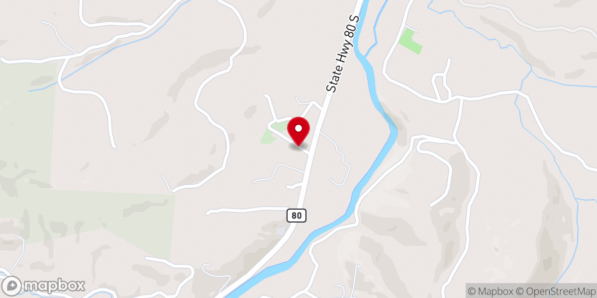 Map showing location of South Estatoe Baptist Church
