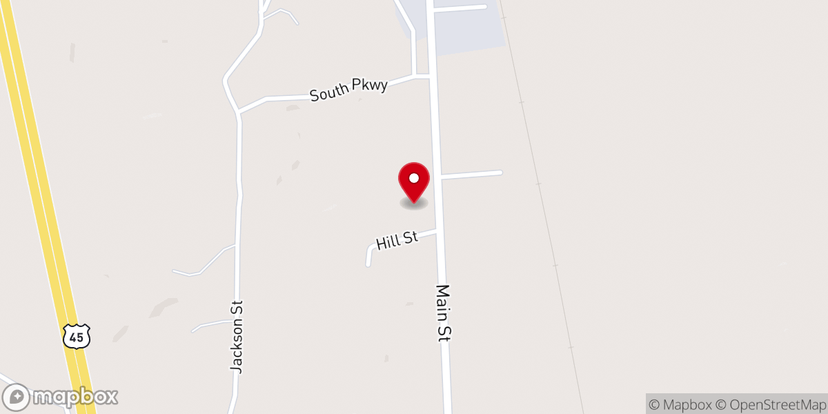 Map showing location of Bethel Springs Community Church