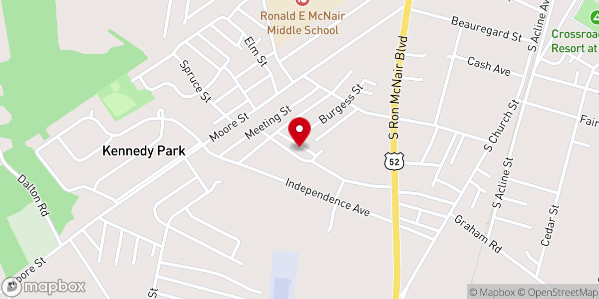Map showing location of St Mathews Holiness Church