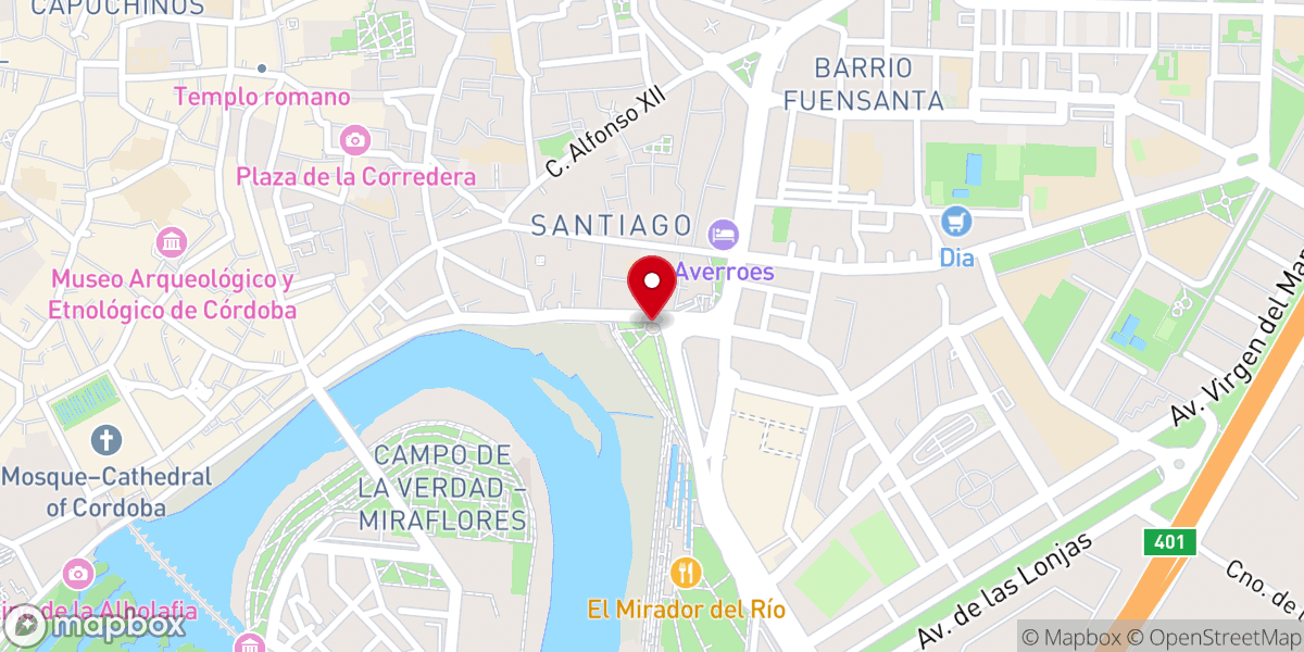 Map showing location of Ermita de los Santos Mártires