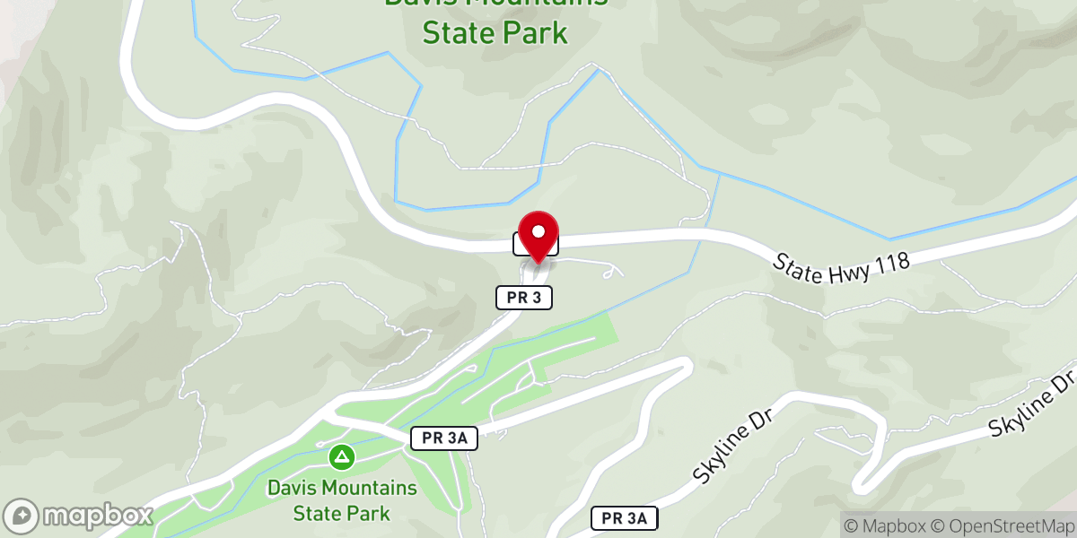 Map showing location of Davis Mountains State Park