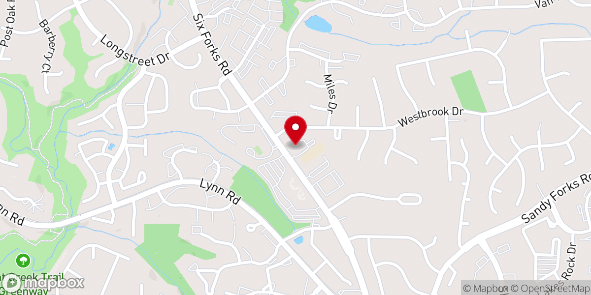Map showing location of North Haven Church, Raleigh NC