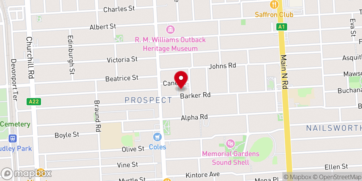 Map showing location of Our Lady of the Rosary Catholic Church