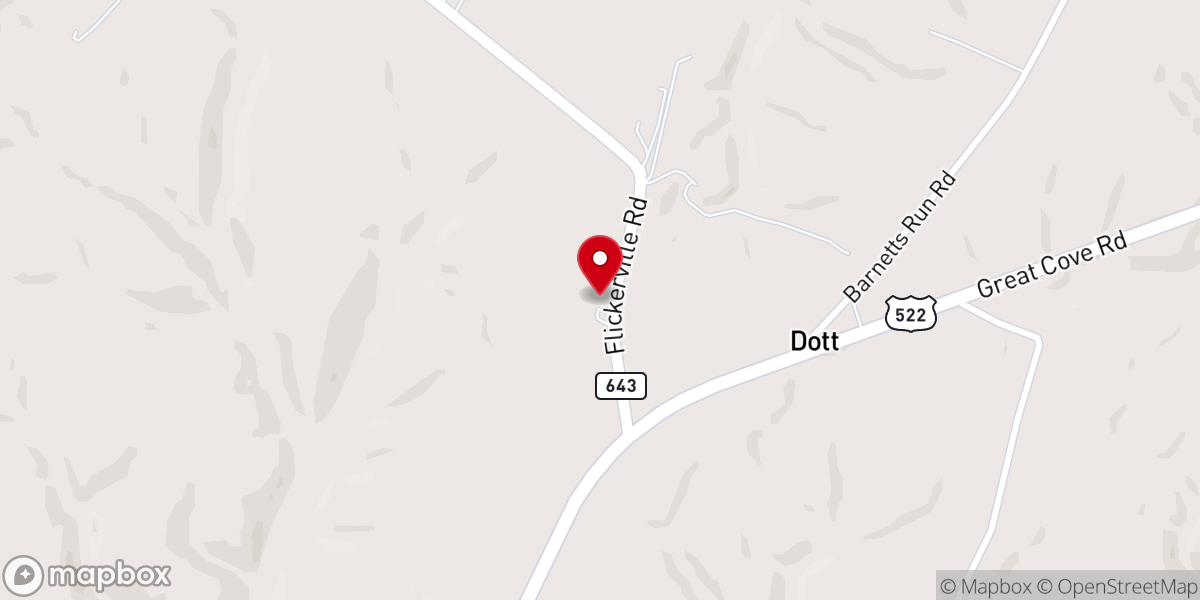 Map showing location of Cedar Grove Christian Church