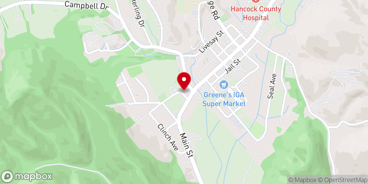 Map showing location of Church of Christ at Sneedville