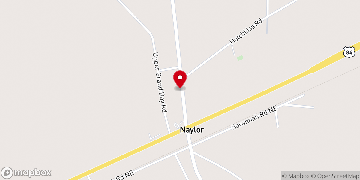 Map showing location of Naylor Baptist Church
