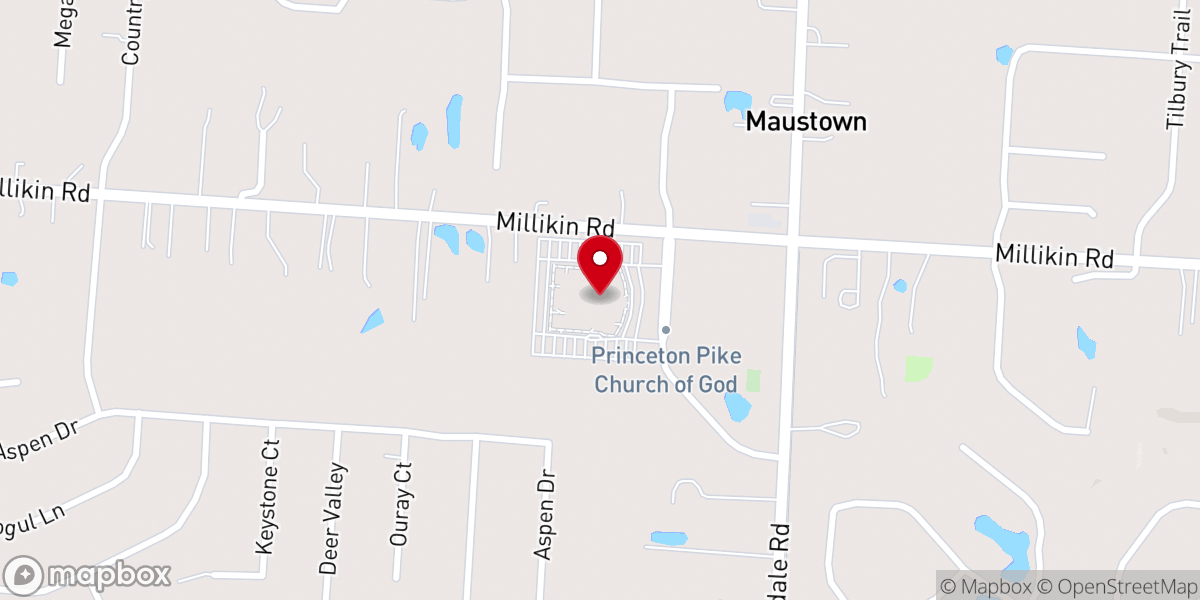 Map showing location of Princeton Pike Church of God