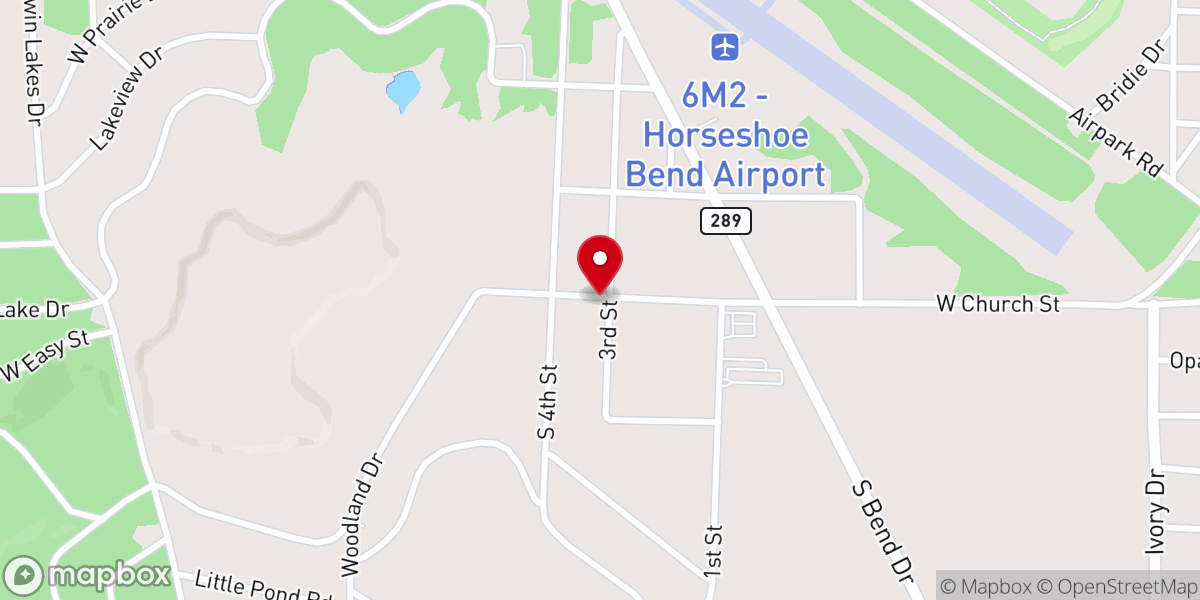 Map showing location of First Baptist Church