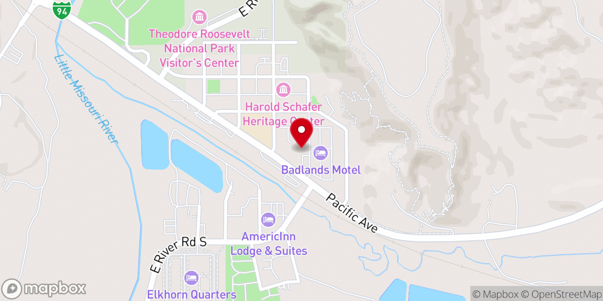 Map showing location of Medora Community Center