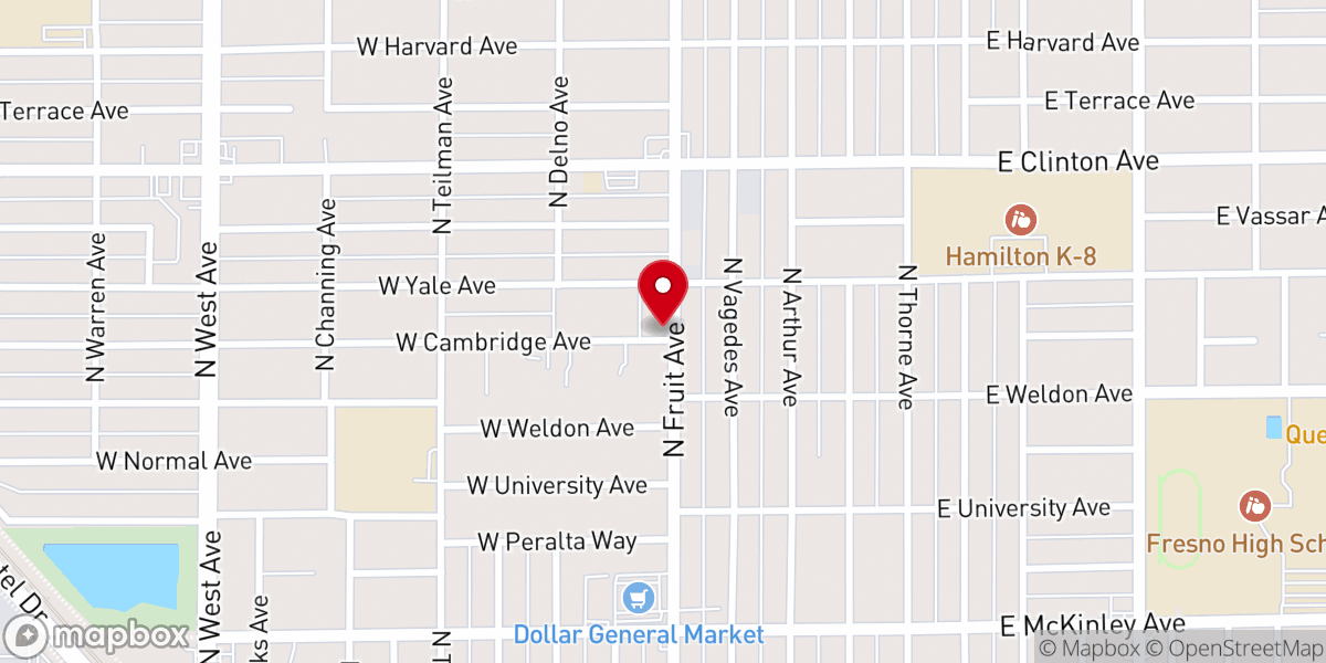 Map showing location of Our Saviour's Lutheran Church