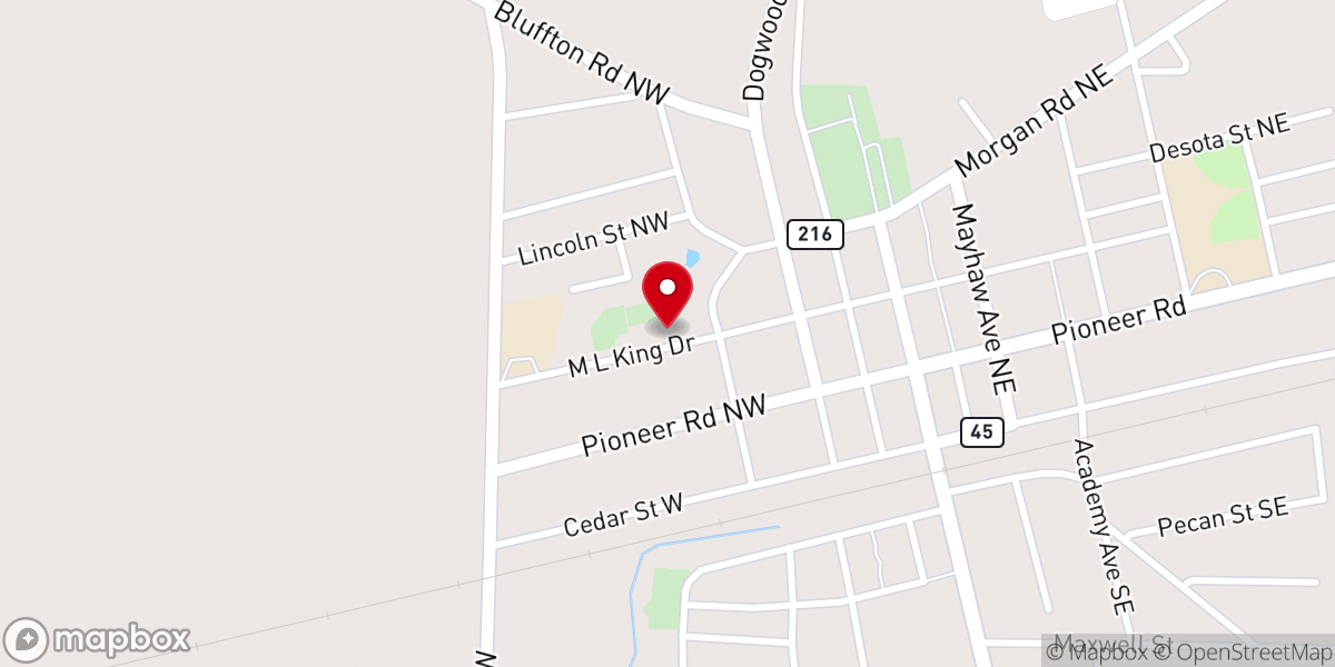 Map showing location of Gethsemane F.W.B.Church