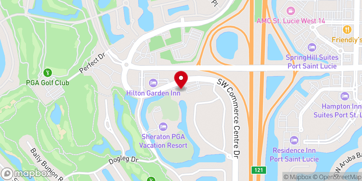 Map showing location of Sunlight Community Church of PGA Village