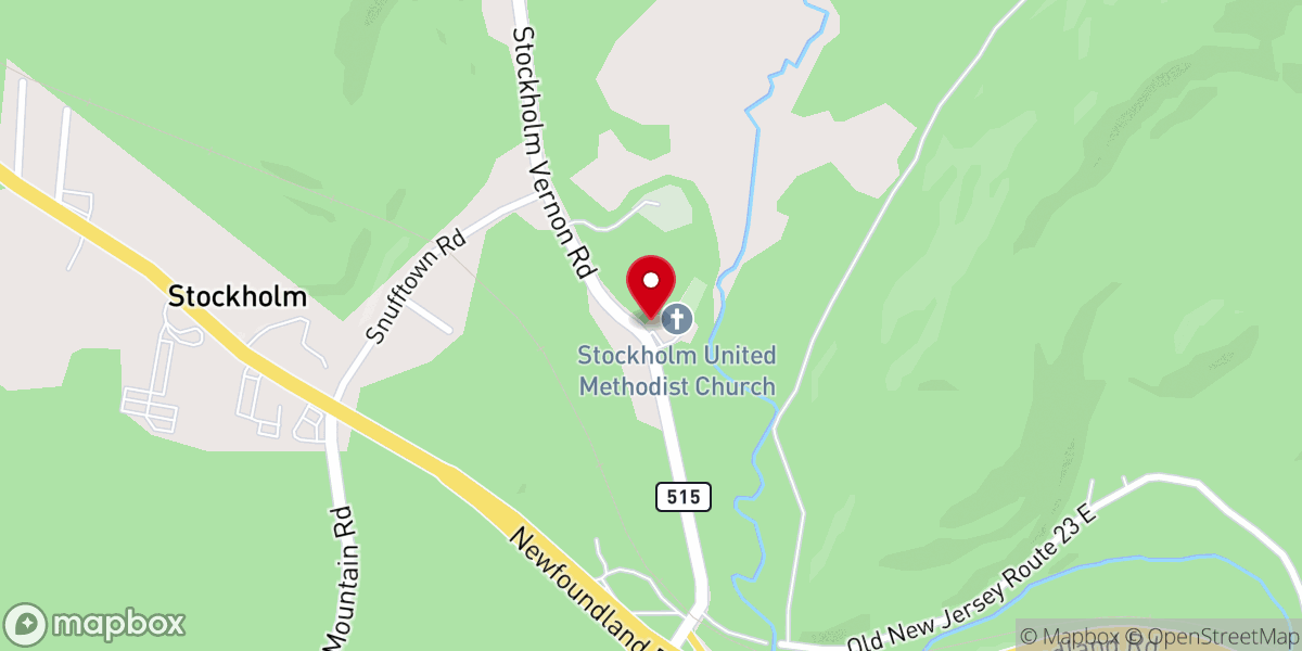 Map showing location of Stockholm United Methodist Church
