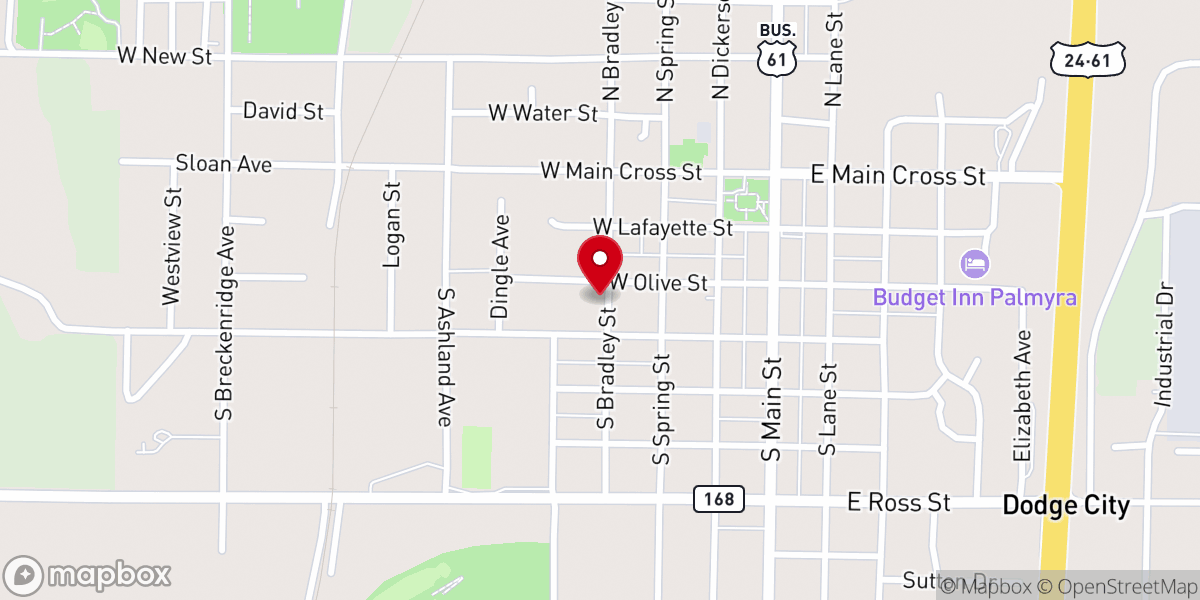 Map showing location of First Assembly of God Church