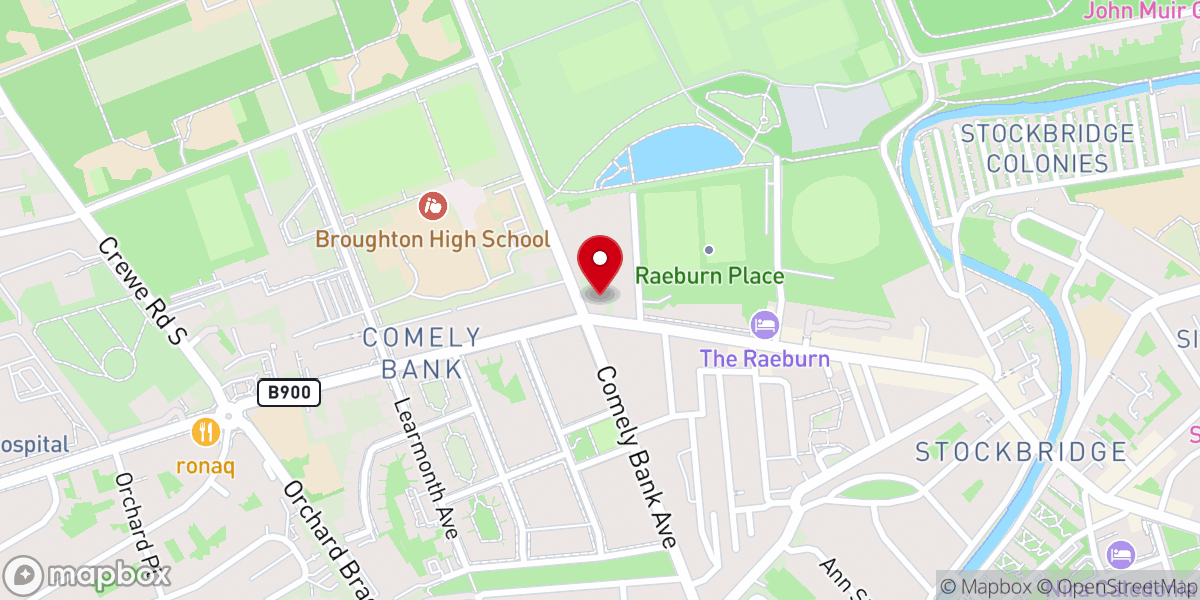 Map showing location of Saint Stephen's Comely Bank Church
