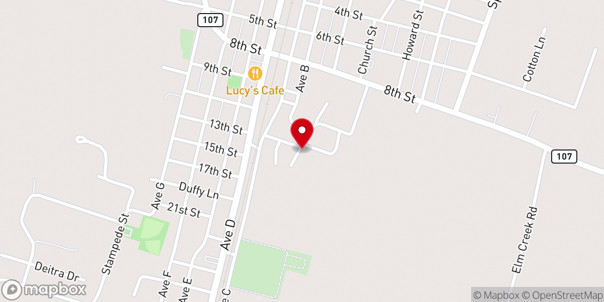 Map showing location of Peaceful Rest Baptist Church