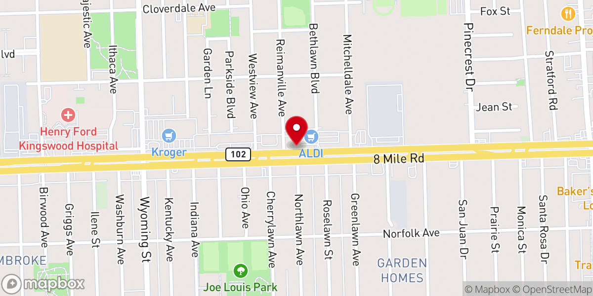Map showing location of Mt Hebron Baptist Church