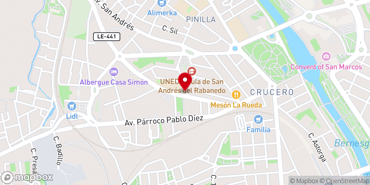 Map showing location of Iglesia católica La Anunciata