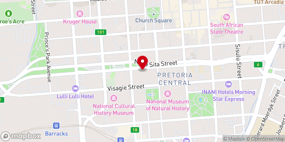 Map showing location of Universal Church