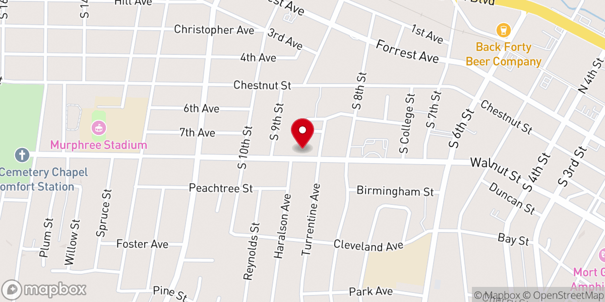 Map showing location of Etowah Baptist Association
