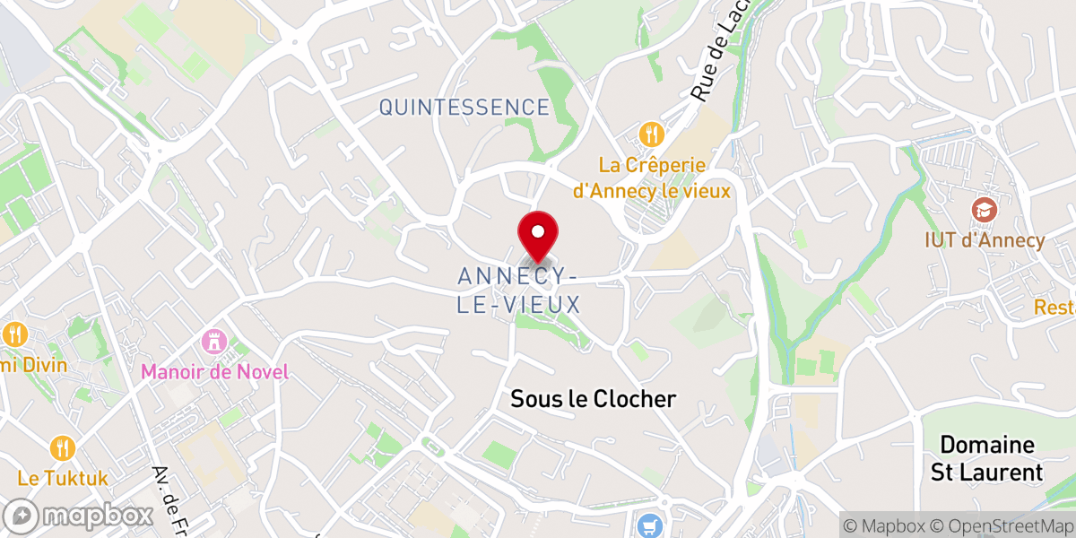 Map showing location of Église Saint-Laurent d'Annecy-Le-Vieux