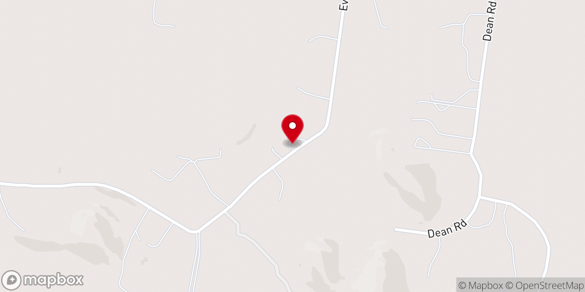 Map showing location of Evergreen Primitive Baptist