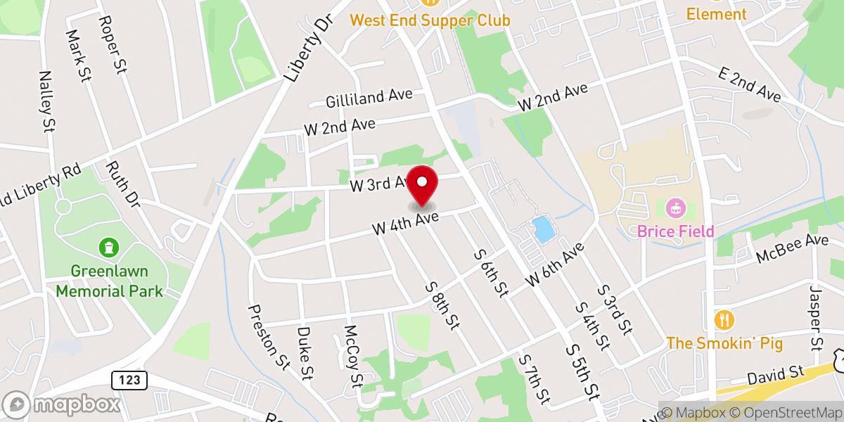 Map showing location of Mt Moriah Tabernacle of Faith